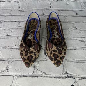 Rothy’s The Point Ballet Flat Big Cat Leopard Print Size 9.5
